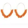 Wollet V-shaped Beaded Earrings Statement Beaded Drop Fringe Earrings, Boho Handmade Bead Tassel Earrings Jewelry Gift for Women Girls