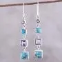NOVICA Multi-Gem Amethyst .925 Sterling Silver Dangle Earrings, Tantalizing Tiers