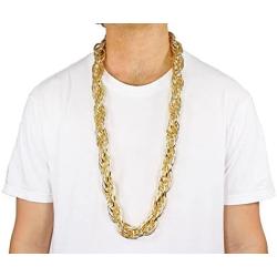 Largemouth 40'' Heavy Rope Gold Pimp Chain Old School Rapper Costume Bling!! (Gold)