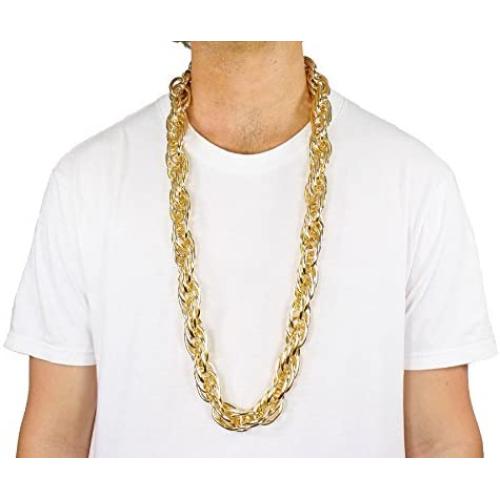 Largemouth 40'' Heavy Rope Gold Pimp Chain Old School Rapper Costume Bling!! (Gold)