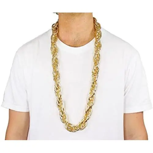 Largemouth 40'' Heavy Rope Gold Pimp Chain Old School Rapper Costume Bling!! (Gold)