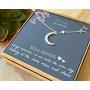 EFYTAL Best Friend Gifts, 925 Sterling Silver CZ Crescent Moon & Stars Necklace, Friendship Necklaces for Soul Sisters, Unbiological Sister or BFF