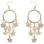 Colorful Tassel Long Dangle Earrings for Women Girls, Exquisite Big Hoop Fairy Flowers Stud Earrings
