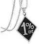Mens Retro Stainless Steel 1% er Pendant Necklace with 24inch Link Chain