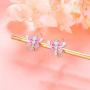 S925 Sterling Silver Animal Leverback Stud Dangle Earrings, Butterfly Dragonfly Ladybug Cat Bear Earrings