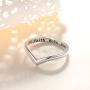 Sterling Silver Jewelry Faith Hope Love Beads Chevron Thumb Ring V Shape Ring (Size 6,7,8,9,10)