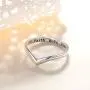 Sterling Silver Jewelry Faith Hope Love Beads Chevron Thumb Ring V Shape Ring (Size 6,7,8,9,10)