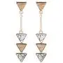BONALUNA Bohemian Wood And Marble Effect Triangle Drop Statement Earrings