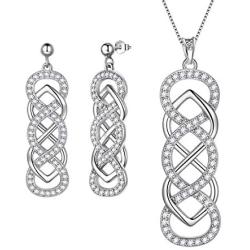 Aurora Tears 925 Sterling Silver Cletic Knot Bar Jewelry Women Irish Celtic Knot Pendant Earring Good Luck Protective Jewelry