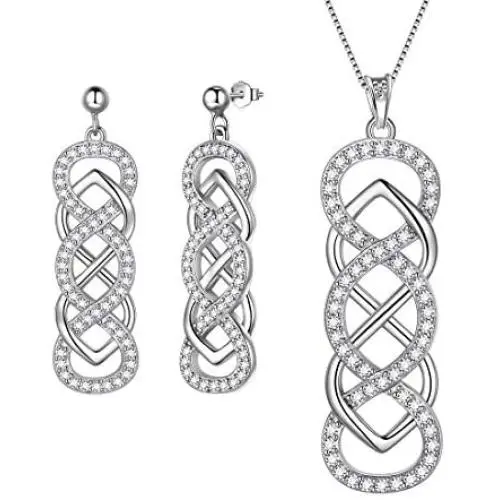 Aurora Tears 925 Sterling Silver Cletic Knot Bar Jewelry Women Irish Celtic Knot Pendant Earring Good Luck Protective Jewelry Aurora Tears 925 Sterling Silver Cletic Knot Bar Jewelry Women Irish Celtic Knot Pendant Earring Good Luck Protective Jewelry