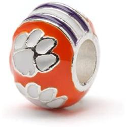 Clemson University Bead Charm | Clemson Orange Charm | Clemson University Jewelry | Stainless Steel Clemson Gifts | Fits Most Popular Bead Charms