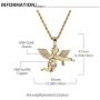 XINAOBAOLUO Hip-HOP Angel Pendant Necklace Mens Womens Gold Plated Stainless Steel Chain Jewelry Gift for Goodfriend