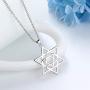 Amulet Spiral Triskelet Necklace Double Magen Star of David Necklace Tree of Life Cross Necklace 925 Sterling Silver/18K Gold /Black Gun Plated Spiritual Jewelry Gift for Girlfriend Gift Mom Gift