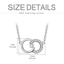 Nature Diamond 1 Stone Circle Necklace for Women Sterling Silver, Anniversary Jewelry for Wife/Girlfriend, Love Gifts for Her (0.03ct) 16''-18''