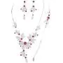 Rosemarie Collections Womens 3 Piece Rhinestone And Metal Mesh Floral Statement Necklace Bracelet Earring Set Rosemarie Collections Womens 3 Piece Rhinestone And Metal Mesh Floral Statement Necklace Bracelet Earring Set