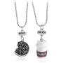 YINLIN Cute 2Pcs Best Friend Cookie and Milk Coffee Cup Oreo Pendant Friendship Necklace