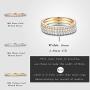 Gold Plated Sterling Silver Cubic Zirconia Stackable Wedding Bands Eternity Ring for Women
