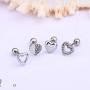 OUFER 4PCS Heart Helix Earrings 316L Surgical Steel Cartilage Earrings Women Gift Tragus Earrings Valentines Gift OUFER 4PCS Heart Helix Earrings 316L Surgical Steel Cartilage Earrings Women Gift Tragus Earrings Valentines Gift