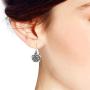 Sweet Blooming Rose .925 Sterling Silver Dangle Earrings
