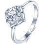 BORUO 925 Sterling Silver Ring, Cubic Zirconia CZ Eternity Engagement Wedding Band Ring Size 4 to 12