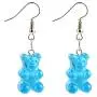 Twinkling Gummy Bear Earrings Necklace Set Multicolor Cartoon Resin Bears Bib Tassel Pendant Necklace Jewelry for Women Girls