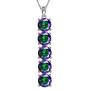 Aurora Tears 925 Sterling Silver Women Mystic Rainbow Topaz Jewelry Crystal Fire Topaz Necklace Earrings Sets Fashion Statement Jewellery