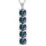 Aurora Tears 925 Sterling Silver Women Mystic Rainbow Topaz Jewelry Crystal Fire Topaz Necklace Earrings Sets Fashion Statement Jewellery