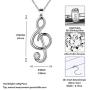 Heart Music Note Treble Clef and Bass Clef Necklace for Women Girls 925 Sterling Silver/Black/18K Gold Plated Music Lovers Necklace Music Symbol Jewelry for Mom