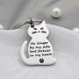 Eigso Cat Memorial Keychain No Longer by My Side But Forever in My Heart Cat Loss Sympathy Gift Cat Remembrance Gift