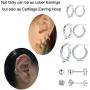 GULICX 3 Pairs Sterling Silver Small Hoop Stud Earrings Hypoallergenic Huggie Hinged Unisex Sleeper Hoops Earrings, Tiny Cartilage CZ Ball Earrings Piercing Jewellery for Women Girls