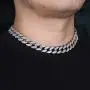 Crescent Bear Cuban Link Chain for Men Gold Chain Miami Cuban Chain Necklace Gold Plated Full Iced Out Miami Link