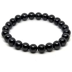 Pachamama Essentials 8 mm Authentic Shungite Bead Bracelet Stretchy from Karelia Region Russia, Against EMR, EMF Protection