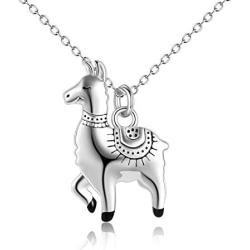 ONEFINITY Llama Alpaca Gifts Sterling Silver Llama Necklace Cute Alpaca Pendant Jewelry for Women Men (Cute Llama)