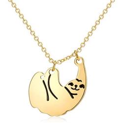 Q﹠YFH Sloth Necklace Gifts Silver Cute Animal Pendant Necklace Gift for Women Teen Girls