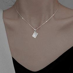 Dtja Engraved Cross Pendant Necklace for Women Girls Men S925 Sterling Silver Small Holy Bible Verse Faith on God Lords Prayer Jewelry Adjustable Box Chain 18''