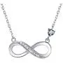 Cubic Zirconia 925 Sterling Silver Infinity Necklace or Earrings Forever Love Heart Jewelry Valentines Gift (Necklace) Cubic Zirconia 925 Sterling Silver Infinity Necklace or Earrings Forever Love Heart Jewelry Valentines Gift (Necklace)