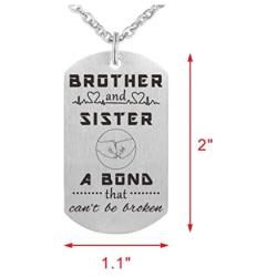 Sibling Necklace for Brother and Sister, Little Sister Dog Tag Necklace Jewelry Gifts to Big Brother for Birthday