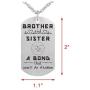 Sibling Necklace for Brother and Sister, Little Sister Dog Tag Necklace Jewelry Gifts to Big Brother for Birthday