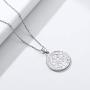 Nofade Silver Saint Benedict Cross Necklace for Men Women, 925 Sterling Silver Round St Benedict Pendant Necklace Coin Medallion Necklace Talisman Amulet Jewelry (with Gift Box)