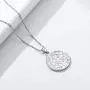 Nofade Silver Saint Benedict Cross Necklace for Men Women, 925 Sterling Silver Round St Benedict Pendant Necklace Coin Medallion Necklace Talisman Amulet Jewelry (with Gift Box)
