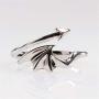 Punk Angel Devil Wings Rings Retro Dragon Arrow Open Rings Adjustable for Women Girls Fashion Couple Index Finger Rings Jewelry(White)