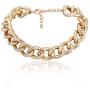 Masiter Hip Hop Rhinestone Necklace Chunky Cuban Oval Link Chain Choker Party Nightclub Costume Jewelry for Women and Girls