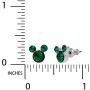 Disney Silver Plate Mickey Mouse Crystal Birthstone Stud Earrings