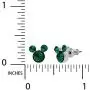 Disney Silver Plate Mickey Mouse Crystal Birthstone Stud Earrings