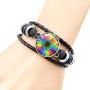 Shuning Gay Pride Bracelet Lesbian Couple Gifts, LGBT Handmade Braided Rainbow Sunflower Bracelet for Unisex