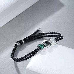 E Bracelet for Women Girls Love Friendship Gift 23cm Adjustable Handmade Rope Bracelet BlackBrownBlue8K Gold Plated