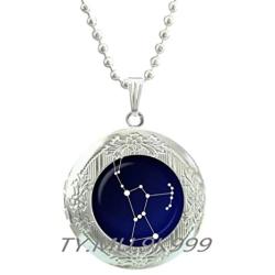 Yao0dianxku Orion Constellation Glass Locket Pendant. Night Sky Locket Necklace. Stars, Astronomy, Space Jewelry, Glass cabochon Locket Pendant,Y202