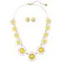 Peony.T Womens Daisy Flower Necklace Gold Chain Collar Necklace Earring Stud Set Mum Gift Jewelry Set Peony.T Womens Daisy Flower Necklace Gold Chain Collar Necklace Earring Stud Set Mum Gift Jewelry Set