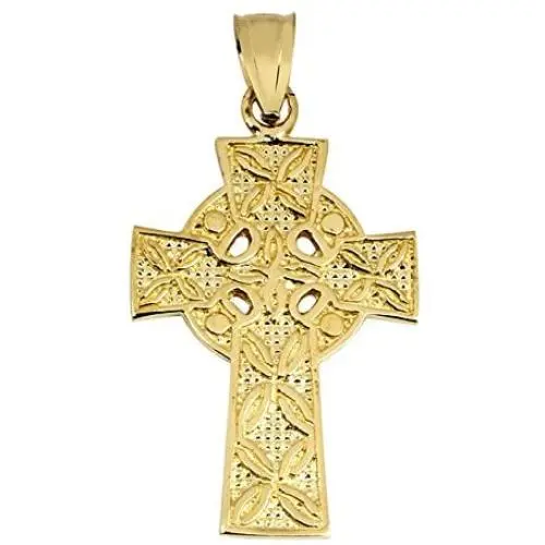 Solid 10k Yellow Gold Irish Celtic Cross Trinity Pendant Solid 10k Yellow Gold Irish Celtic Cross Trinity Pendant
