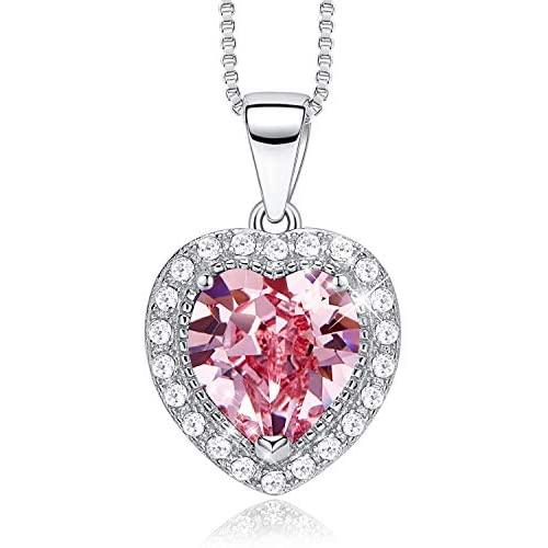 CDE S925 Sterling Silver Birthstone Necklace for Women Embellished with Crystals from Swarovski Jewelry for Women (12 Color)